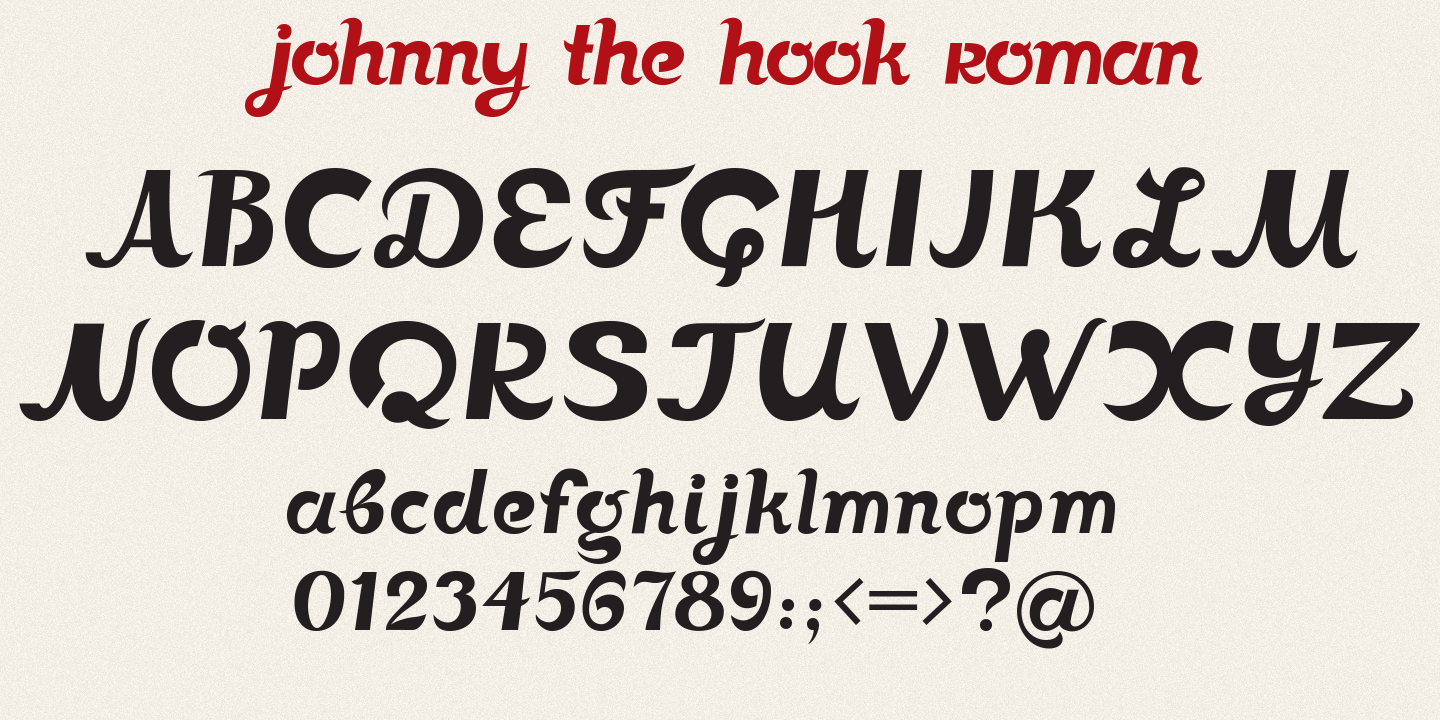 Пример шрифта Johnny The Hook Roman #3